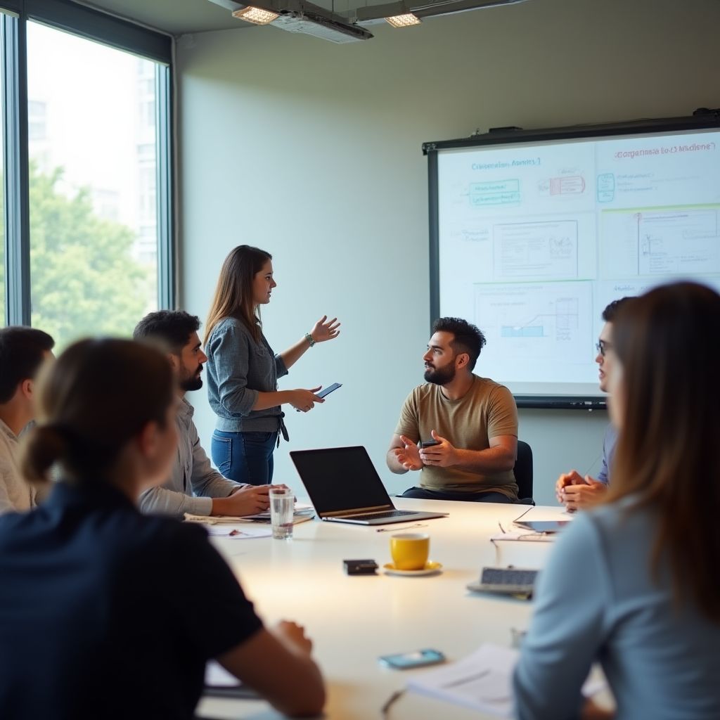 Equipo de investigación analizando datos sobre emprendimiento