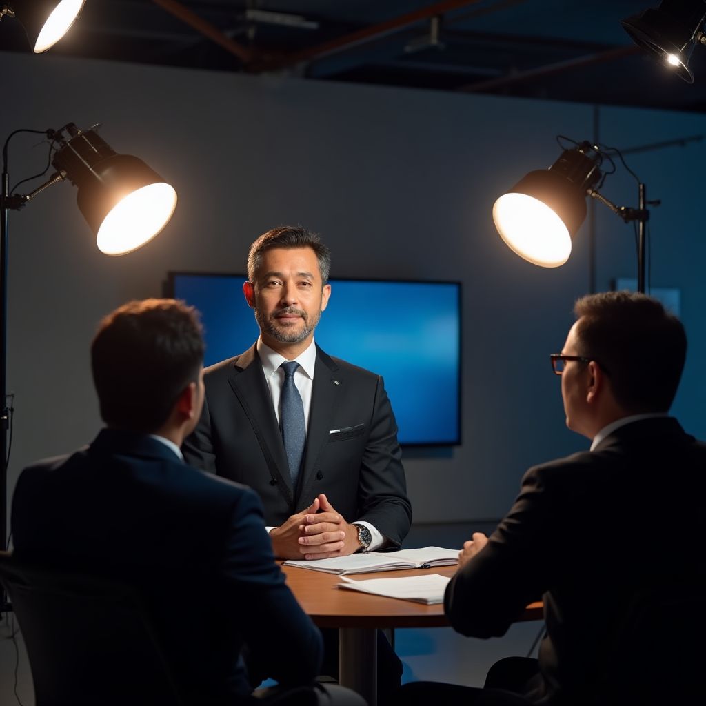 Director de EmprendeCol durante una entrevista televisiva